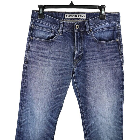 EUC Mens Express Jeans Classic‎ Straight Fit Blue Denim Size 30 x 30 - Picture 3 of 9